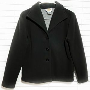 Talbots Petite‎ Black/Gray Women’s Open Front Sweater Sz S